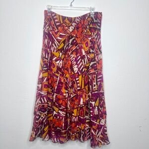Ruby Rd. multicolored skirt, magenta and yellow